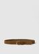 Brown genuine leather belt with golden buckle_0