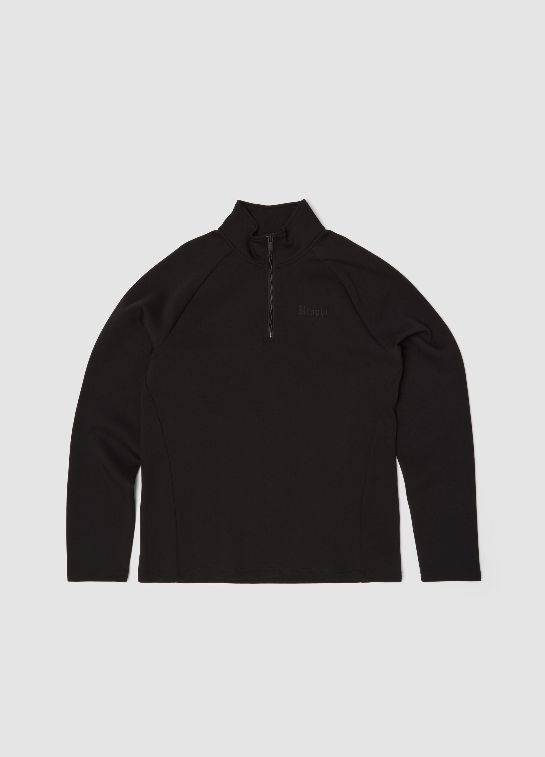 Technical Half-Zip Sweater &ndash; Fitted Black