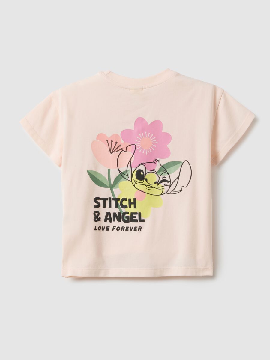 Girl's pink stretch cotton regular fit t-shirt with print_1