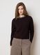 Brown regular fit sweater with jewel neckline_3
