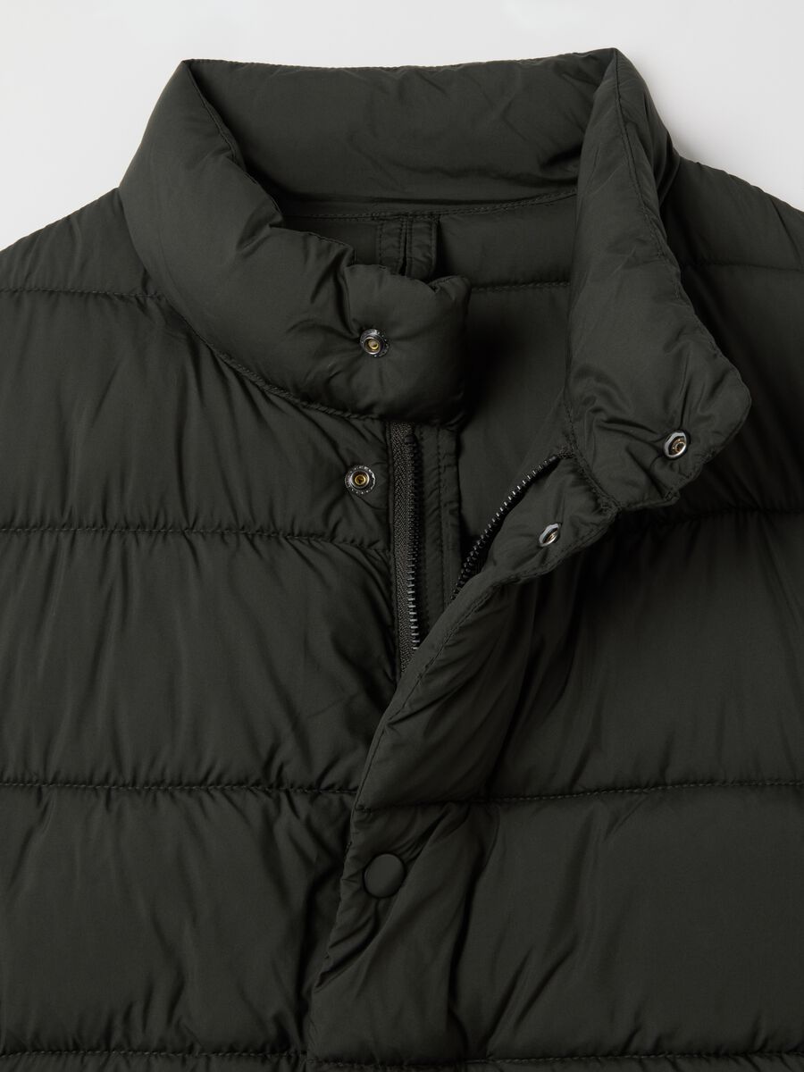 Green Quilted Gilet with Zip_5