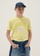 Yellow pure cotton boys' regular fit t-shirt with print_0
