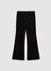 Black flare trousers in stretch cotton_1