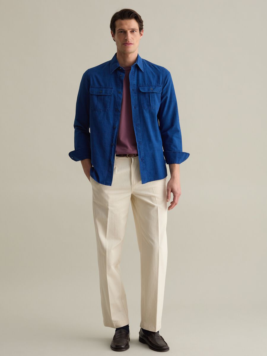 Solid colour shacket in cotton_1