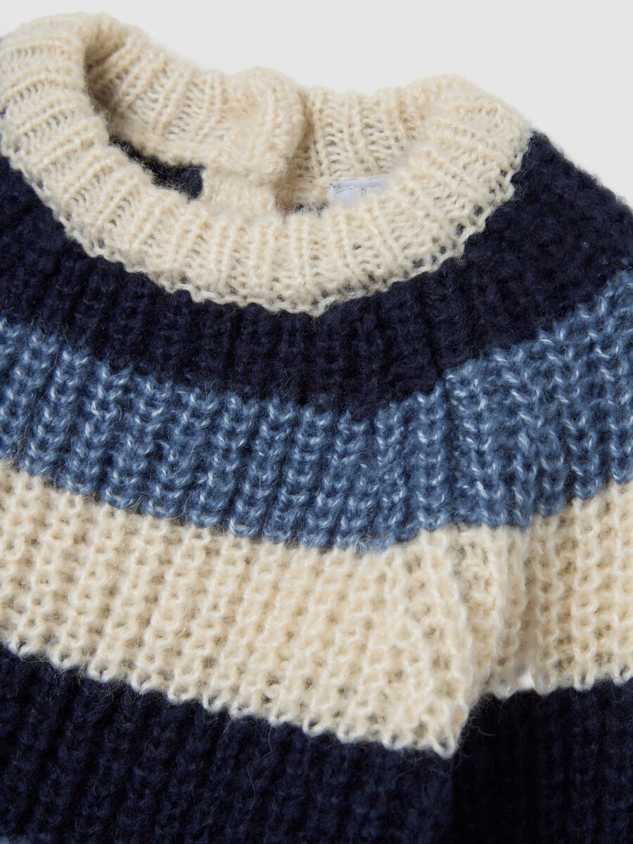 Multicoloured striped regular fit children's jumper_2