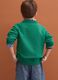 Oversized green sweatshirt in pure organic cotton with college print_2