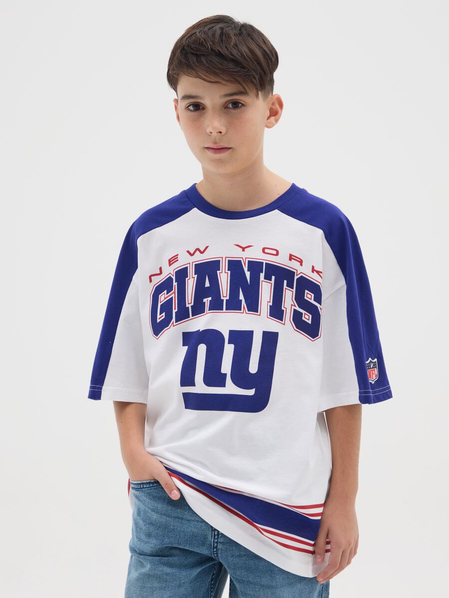 T-shirt da bambino in puro cotone multicolor regular fit con logo Giants_0
