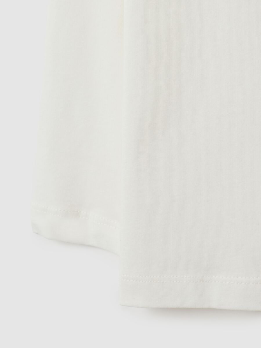 Maglia da bambino in puro cotone bianca regular fit_3