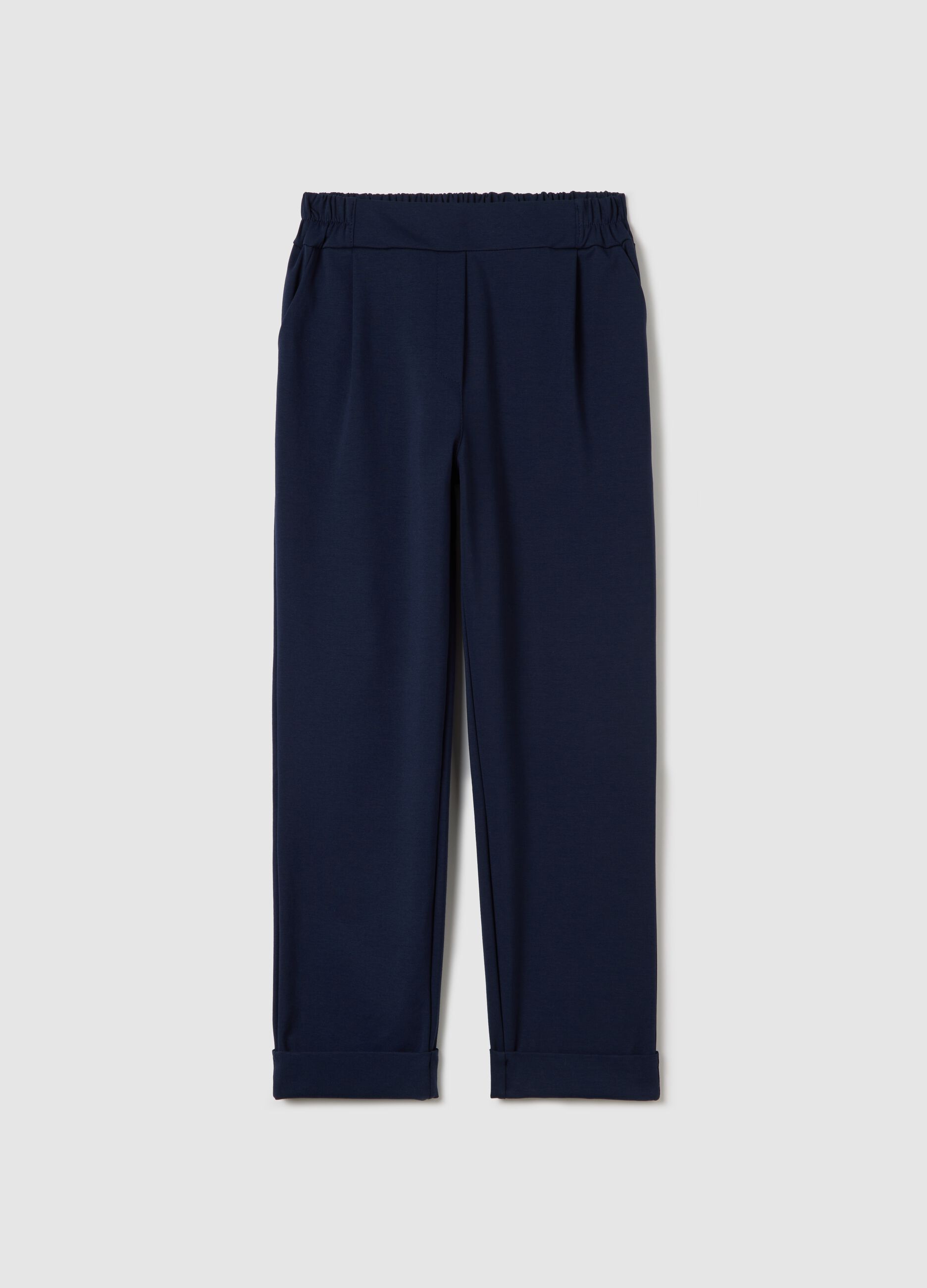 Cropped chino trousers with turn-ups