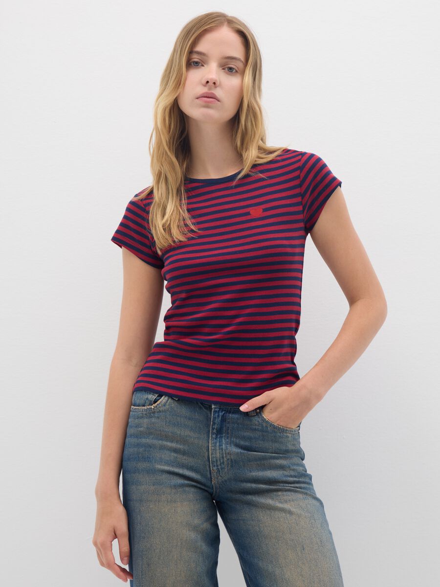 T-shirt in puro cotone multicolor slim fit_1