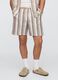 Multicolour Striped Cotton and Linen Blend Shorts_1