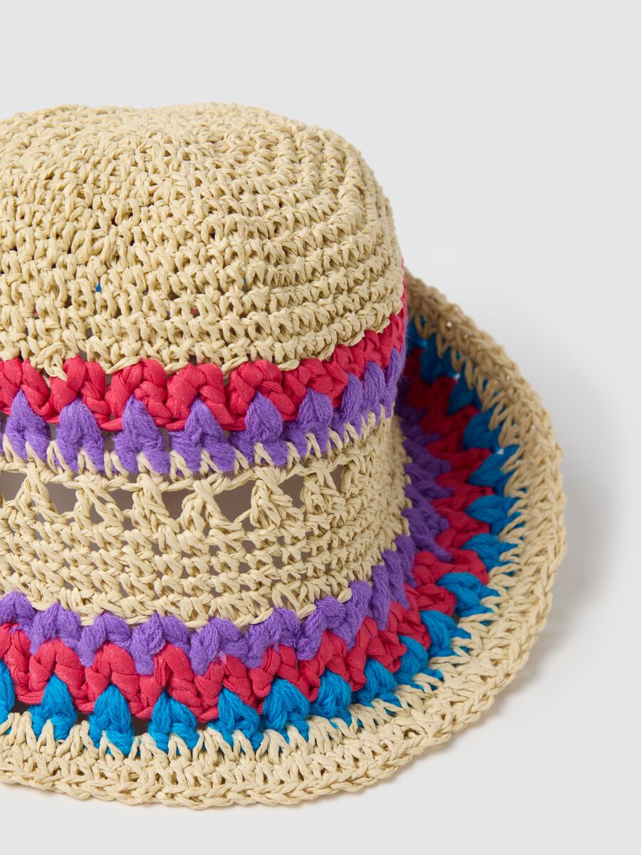 Multicolour Crochet Blend Girl's Hat_2