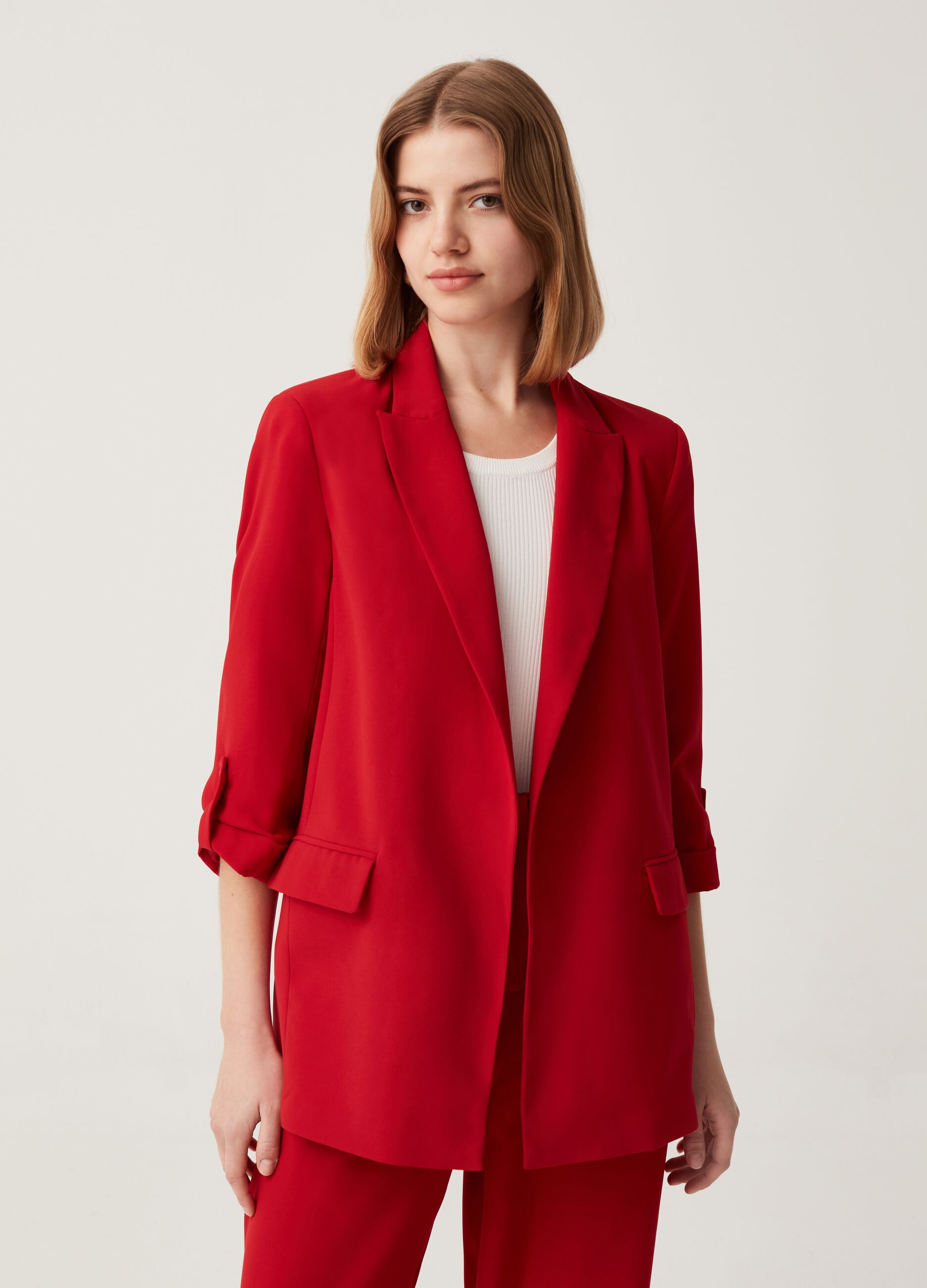 Blazer with three-quarter sleeves