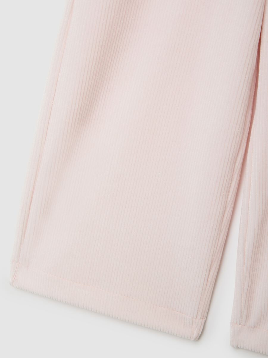 Pink chenille trousers for girls_3