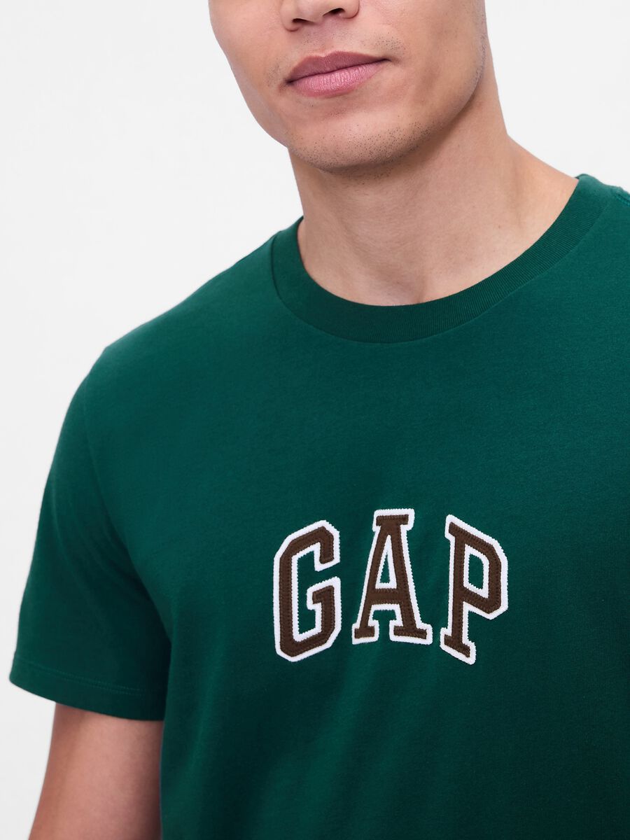 Short-sleeved green cotton T-shirt_3
