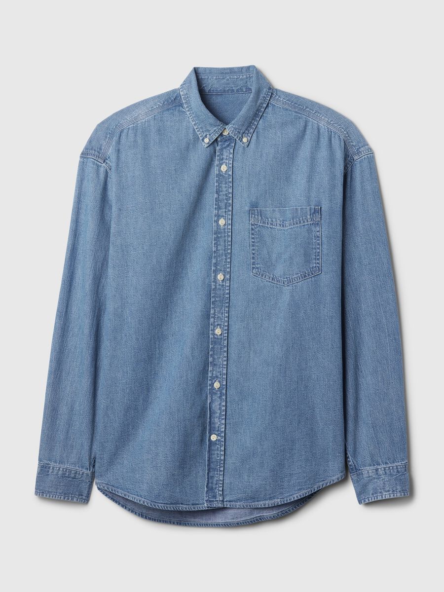 Button-down shirt in denim_4