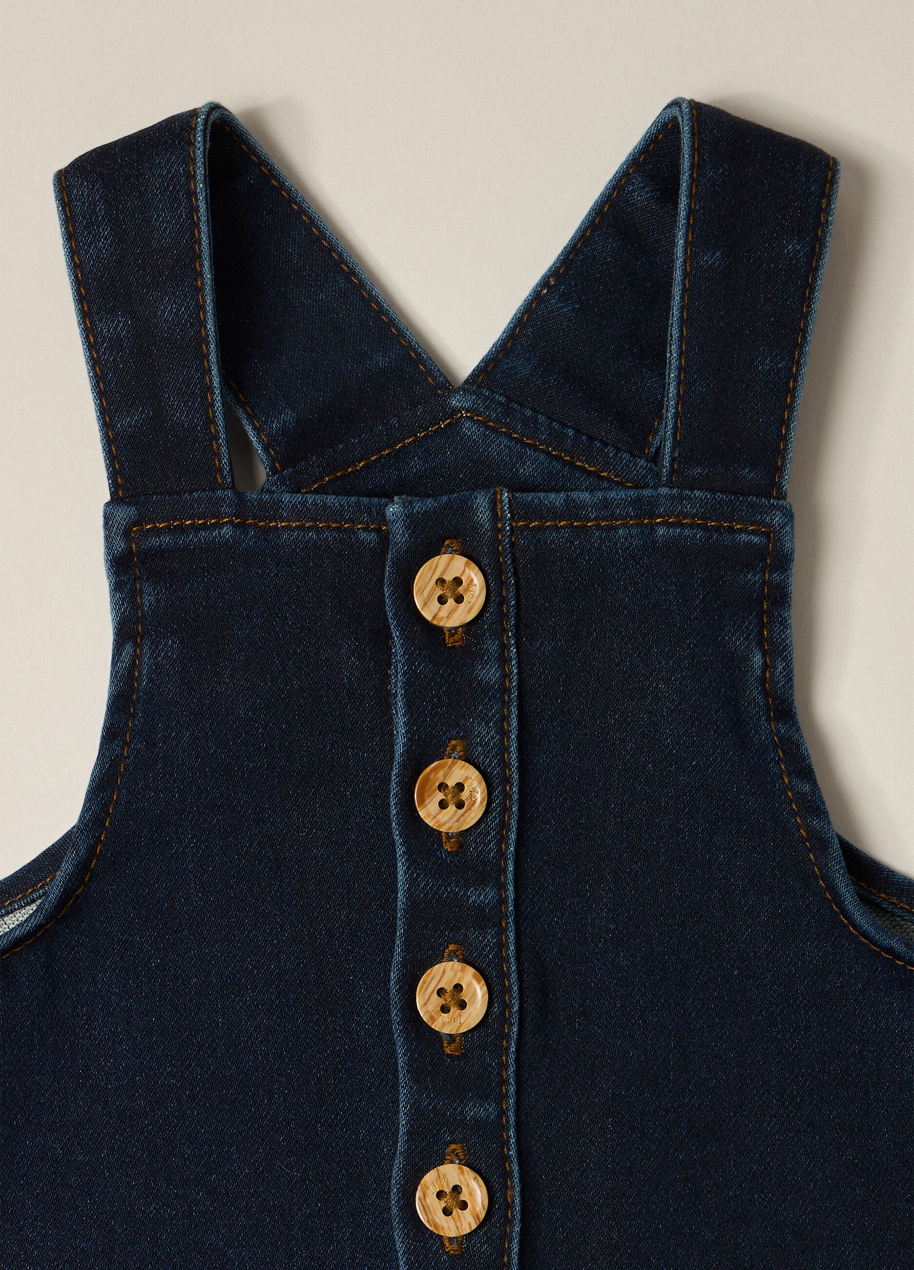 IANA Baby French Terry Denim Dungarees