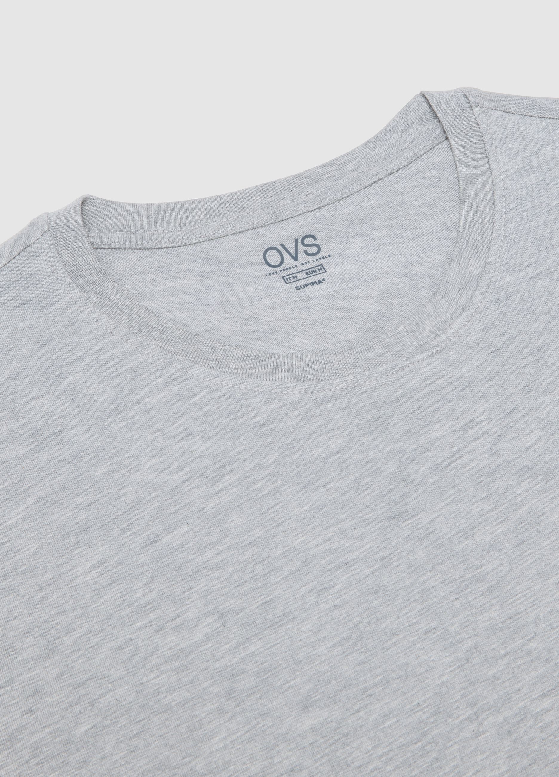 Bipack di t-shirt in puro cotone grigia regular fit