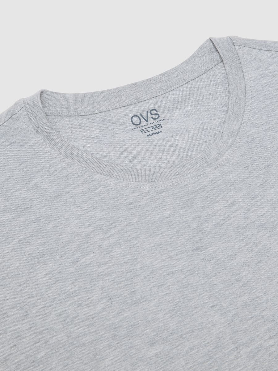 Bipack di t-shirt in puro cotone grigia regular fit_1