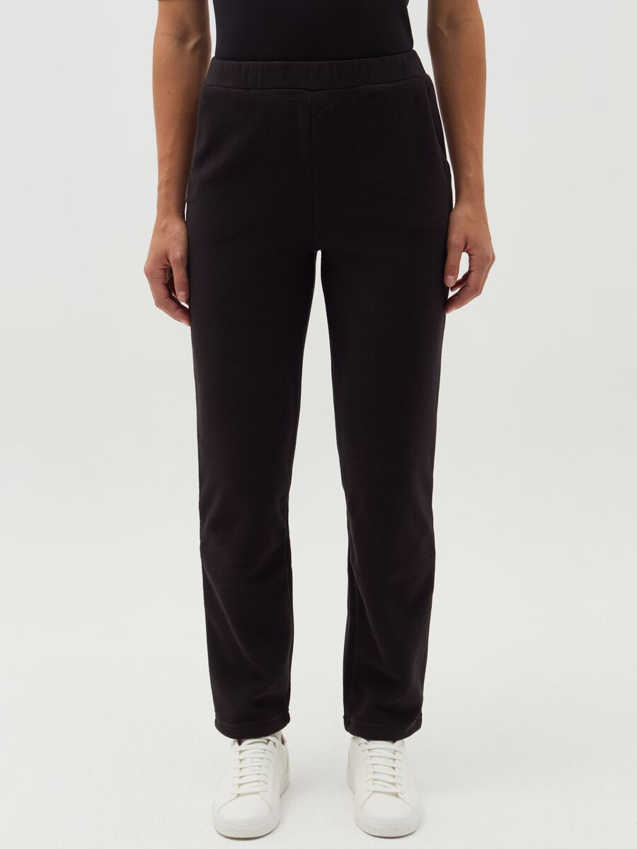 Pantaloni slim fit in pile_0