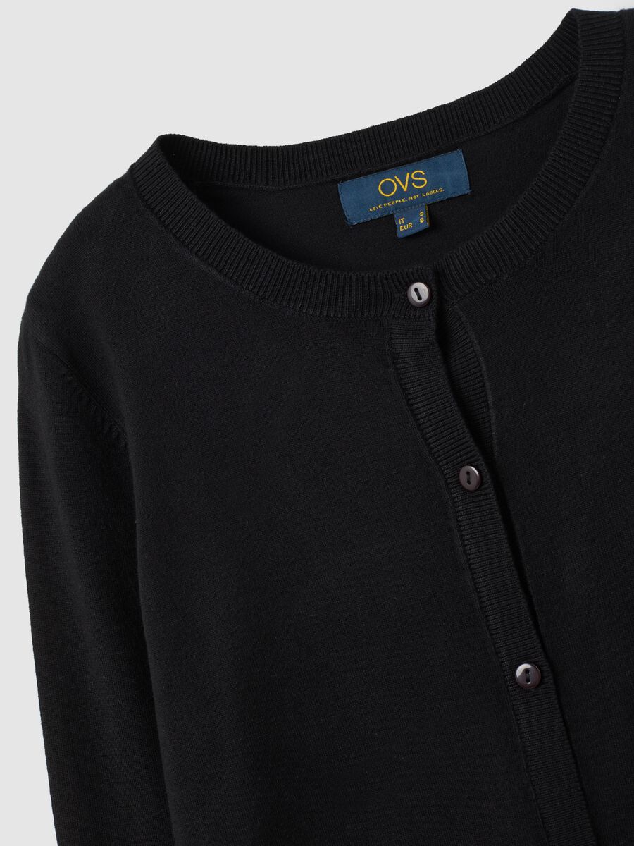Black Regular Fit Viscose Blend Cardigan_5