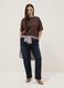 Brown stretch cotton and modal T-shirt_1