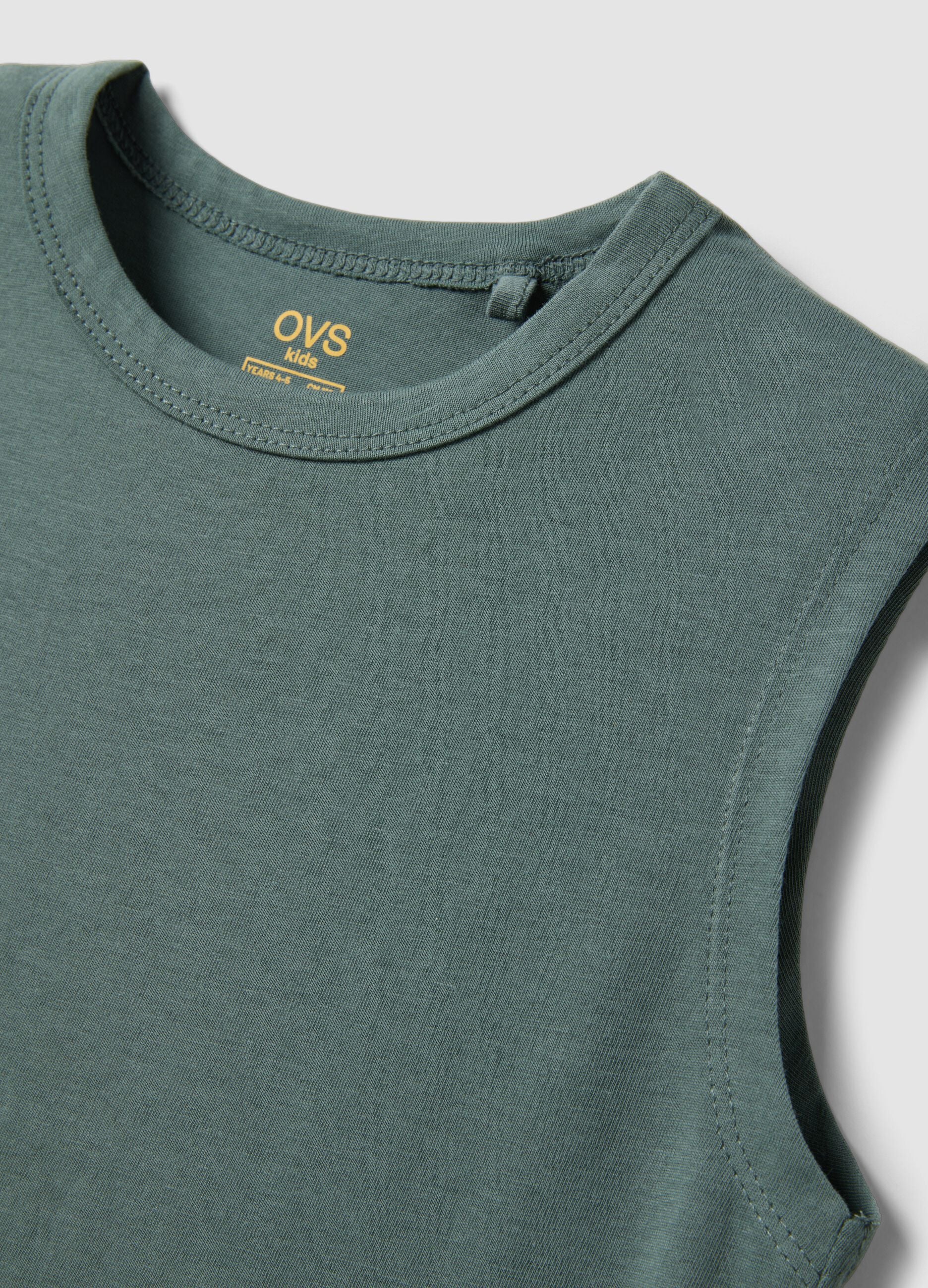 Green organic cotton vest top