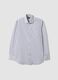 Camicia grigia in misto cotone a righe sottili easy iron regular fit_4