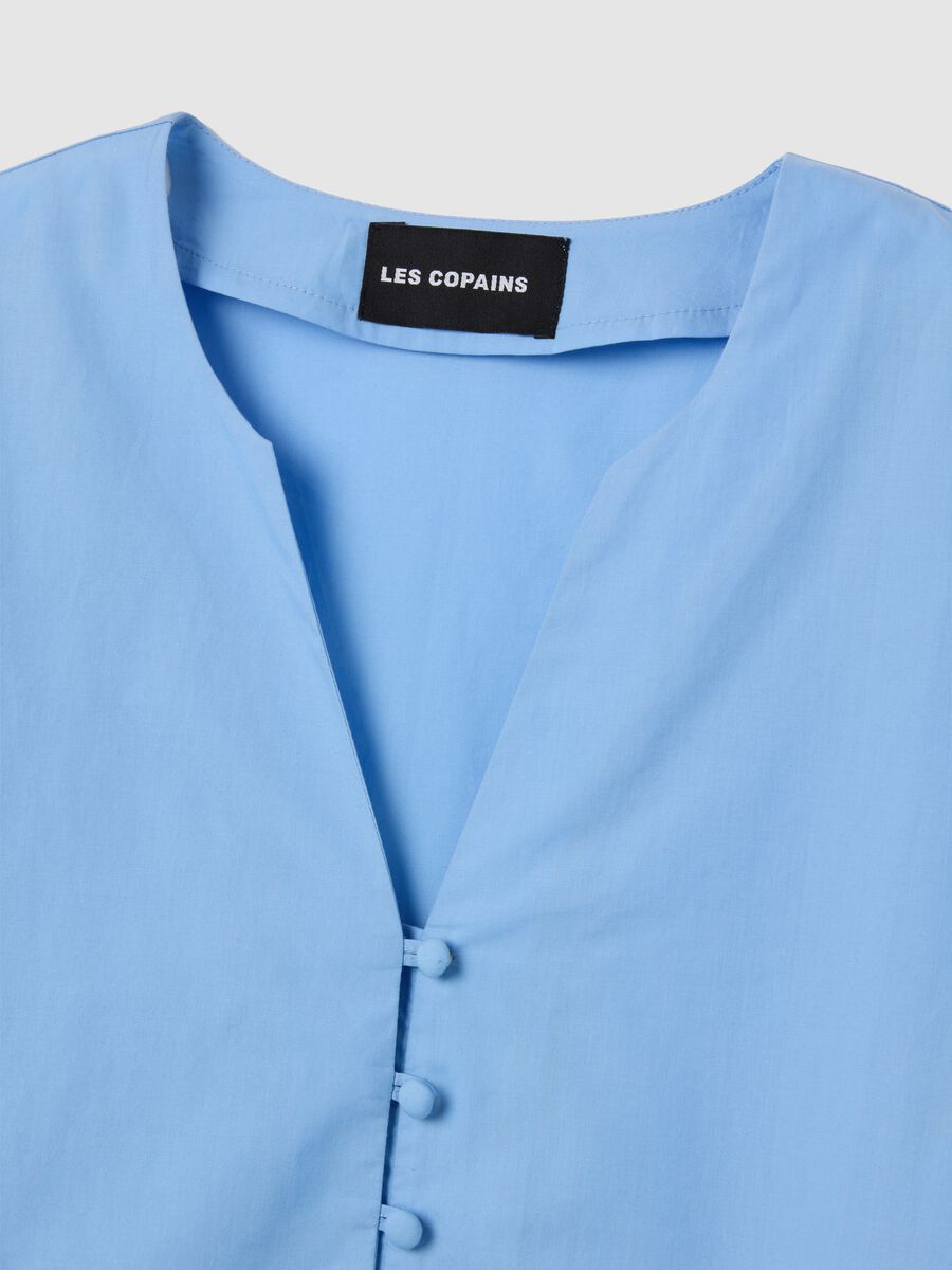 Abito da donna in puro cotone azzurro regular fit_1