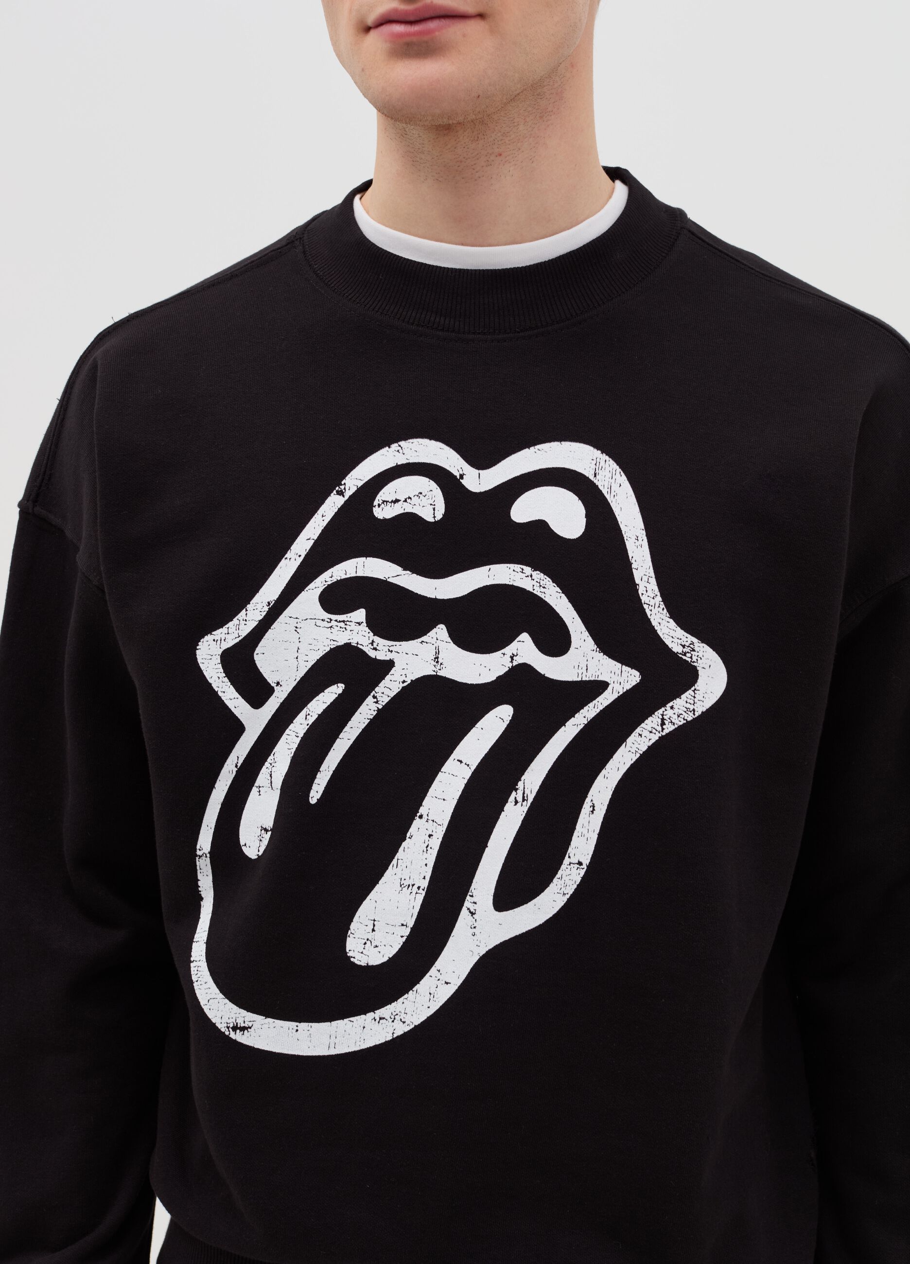 Oversized sweatshirt with The Rolling Stones print