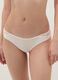 Beige regular fit briefs with lace inserts_1