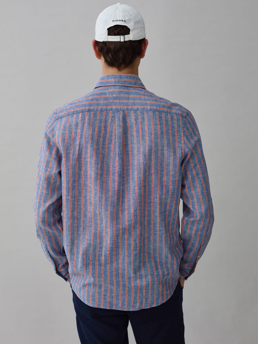 Striped linen and cotton shirt_2