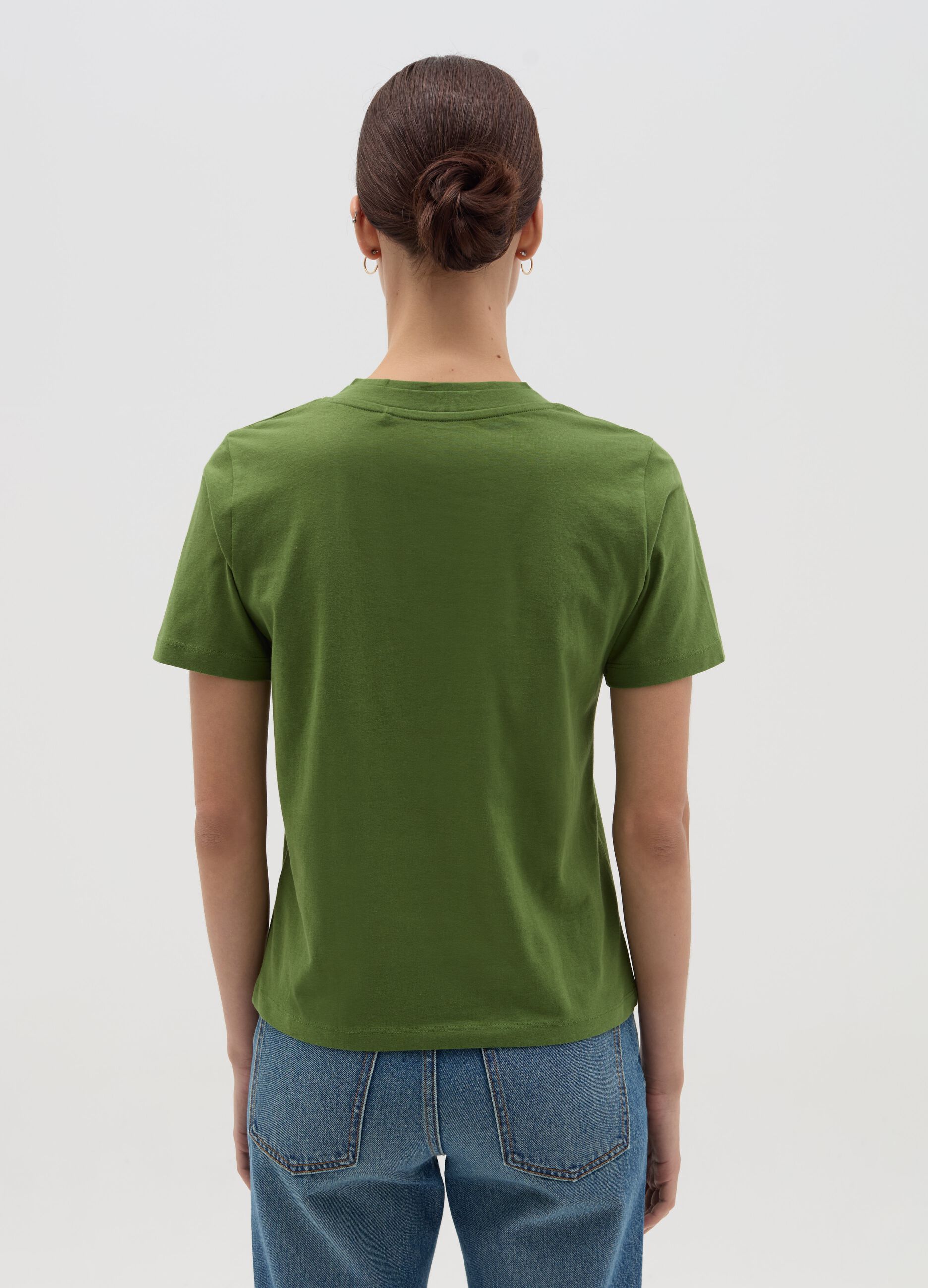Green T-shirt with V neck