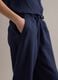 Blue pure linen drawstring trousers, straight fit_2