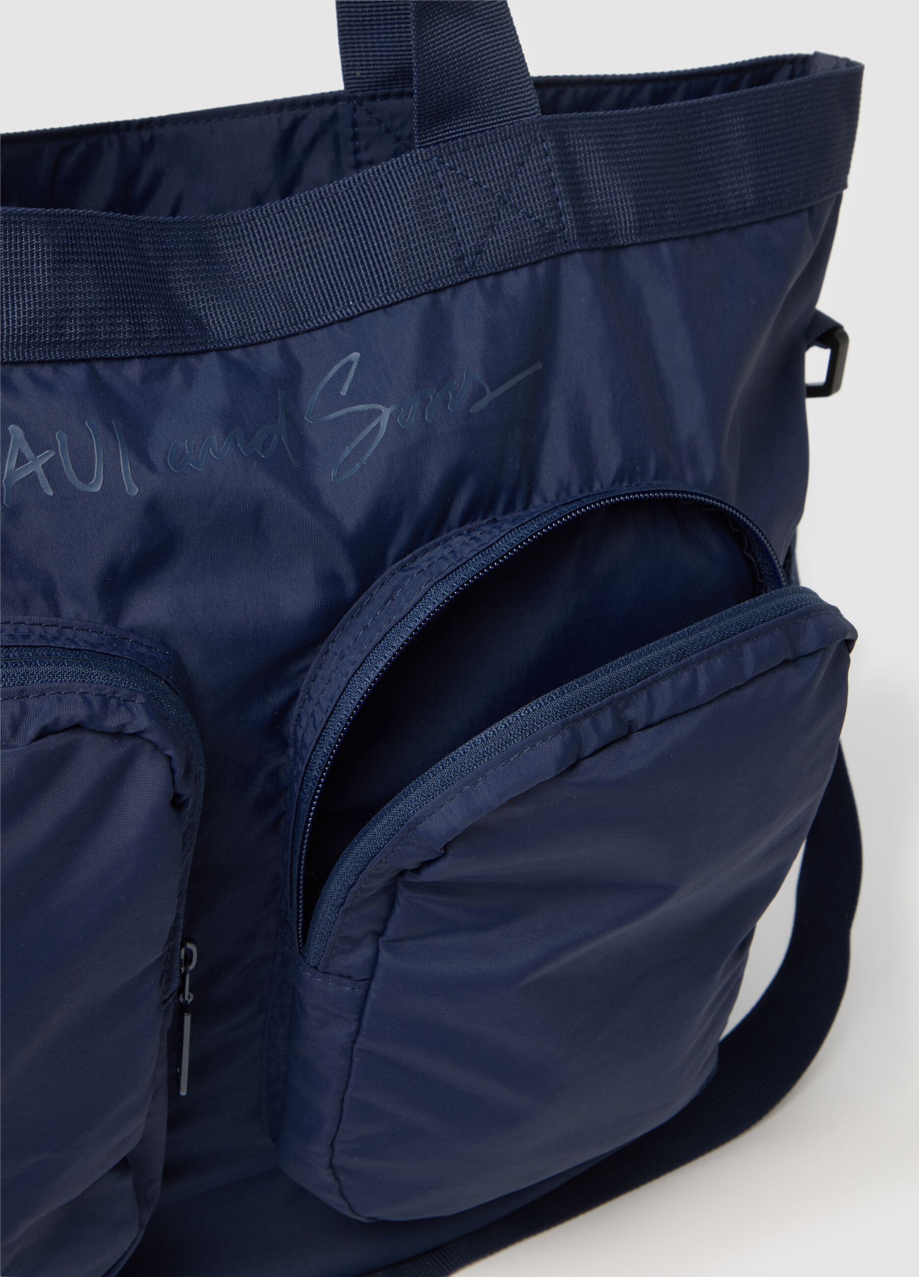 Borsa da uomo in blu con tasche