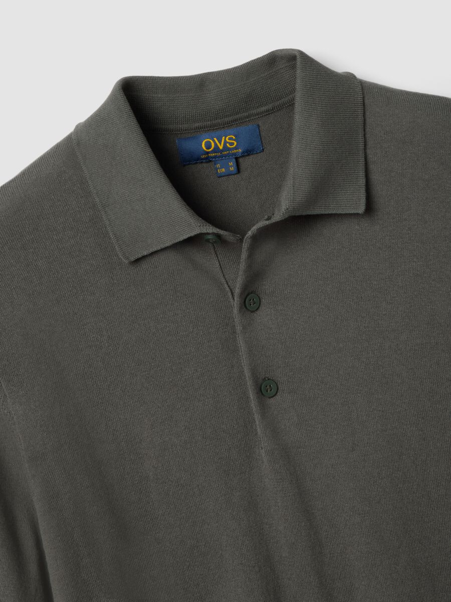 Grey pure cotton polo shirt regular fit_5