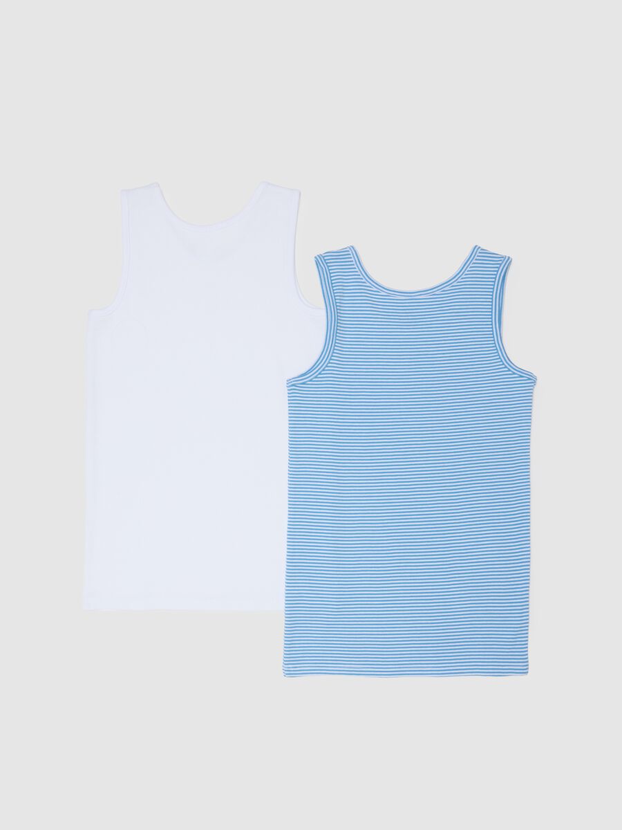 Set of two-pack boys' vests in multicolour pure cotton regular fit_1