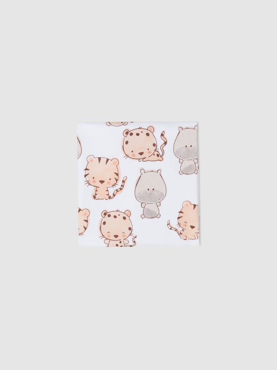 Cot blanket in cotton with animals print_0