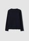 Blue ribbed stretch organic cotton T-shirt_1