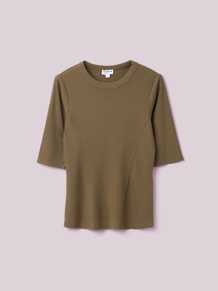 T-shirt in modal elasticizzato a costine ALTAVIA STUDIO_4
