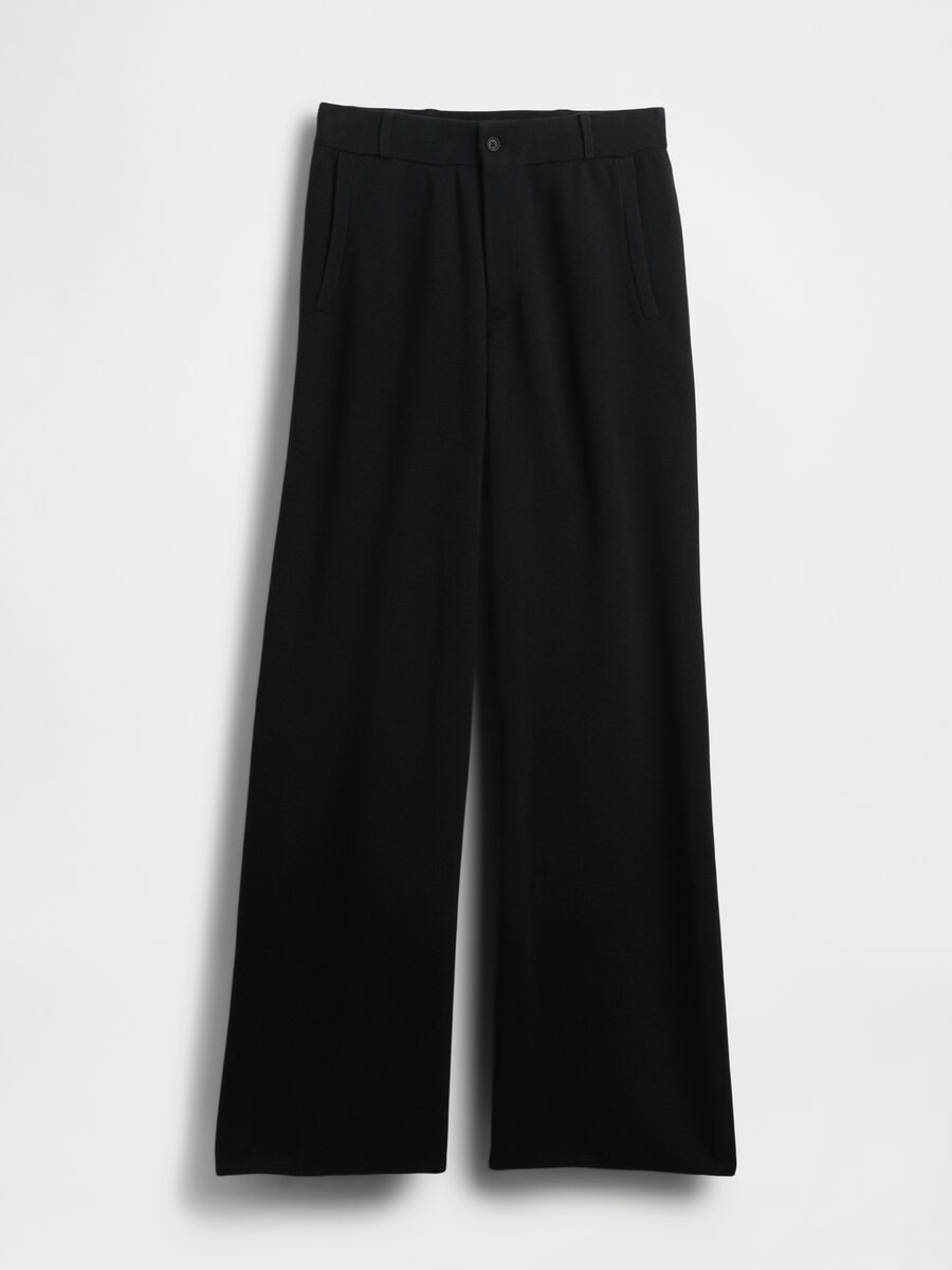 Black Cotton Blend Trousers_5