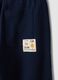 Pantaloni jogger blu in puro cotone con vita elasticizzata per bambino_3