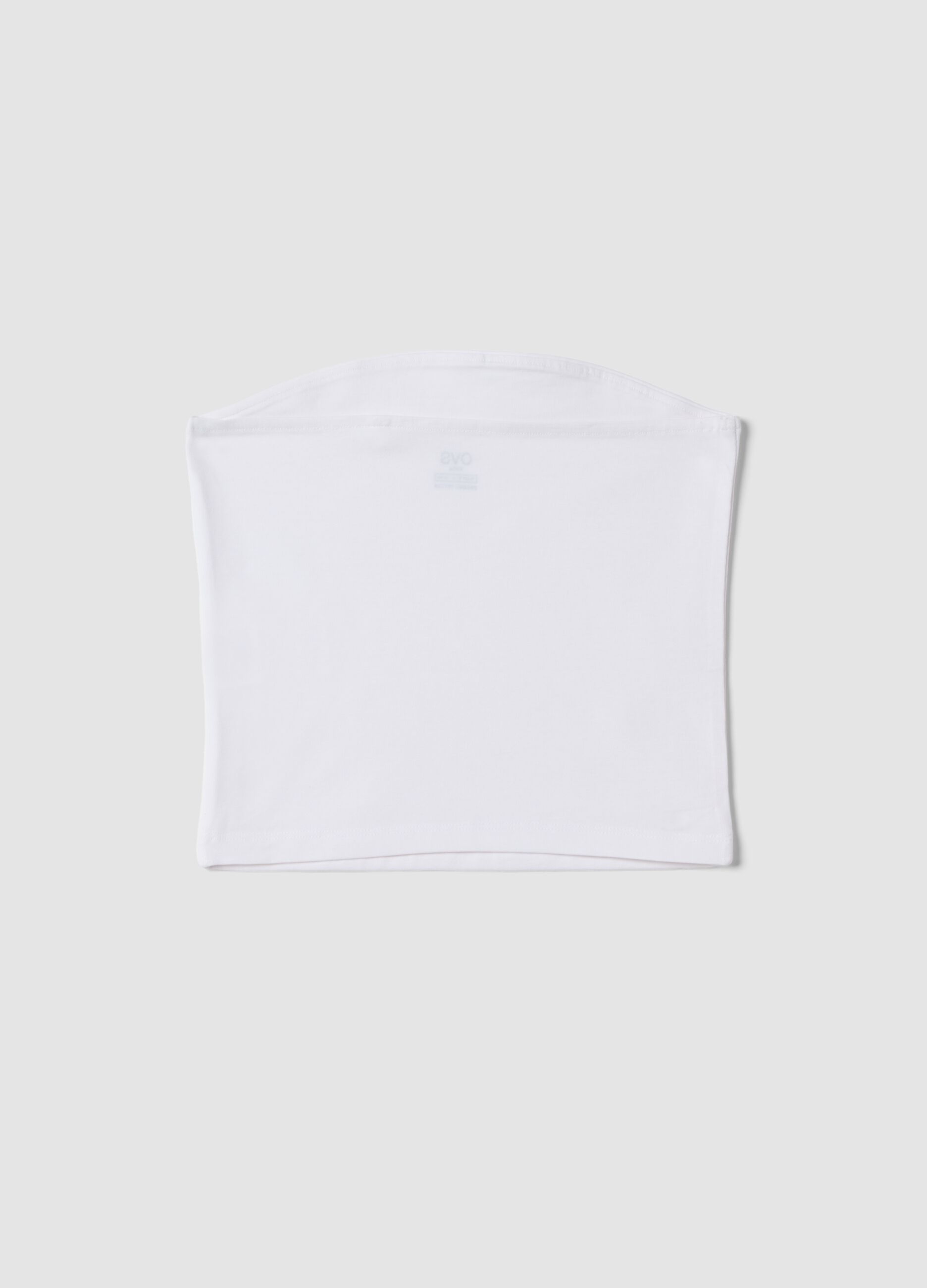 Top fitted a fascia bianco in cotone elasticizzato da ragazza