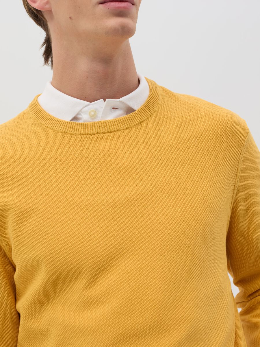 Cotton pullover with micro weave_2