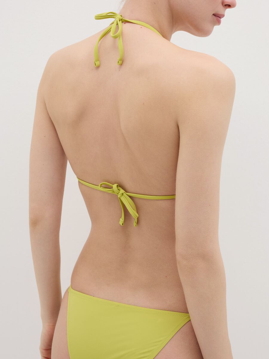 Green triangle bikini top with ties_3