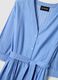 Pure cotton blue striped dress with V-neck in regular fit_1
