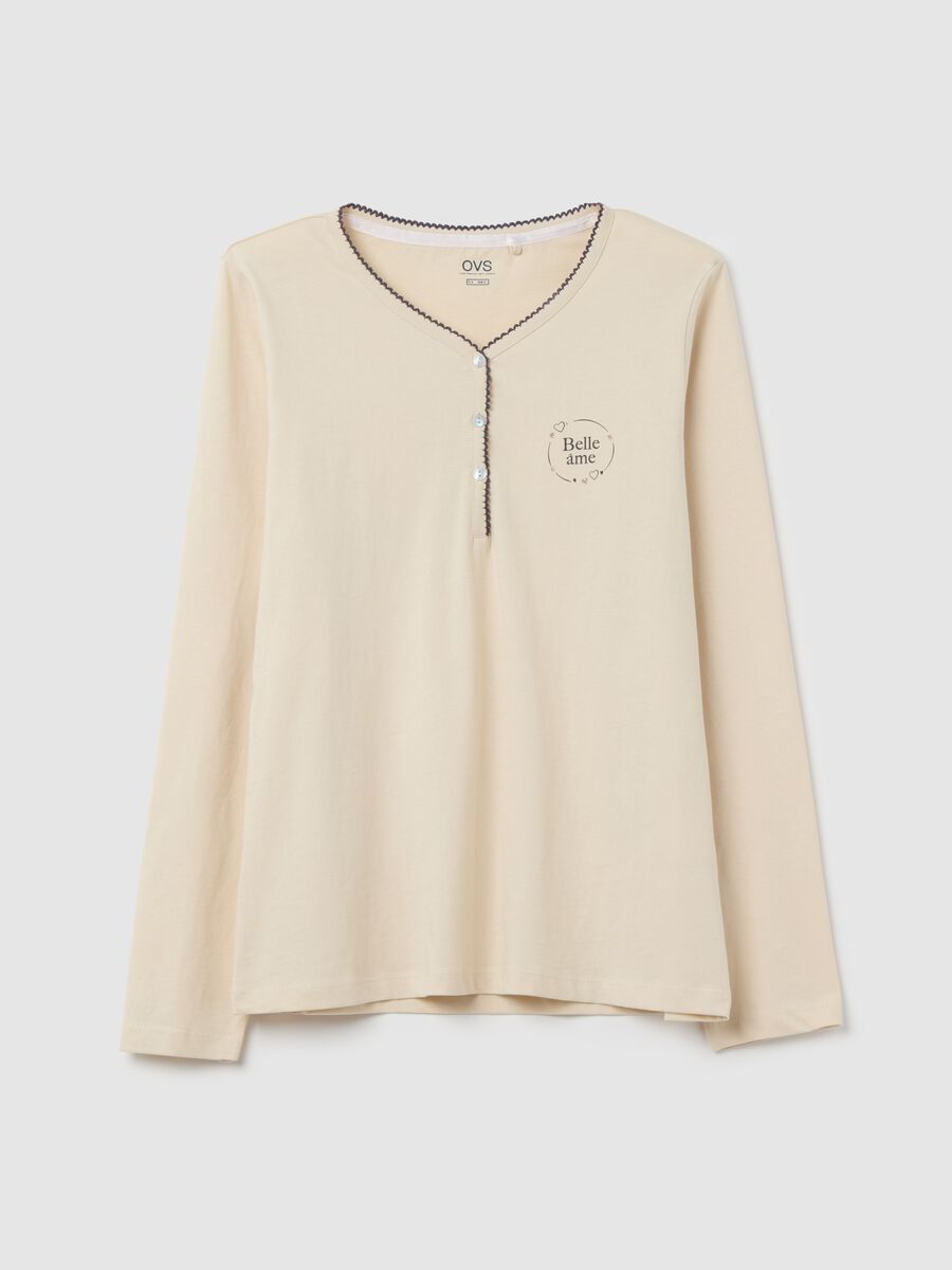 Pyjama top with granddad neckline and "Belle Âme” print_4