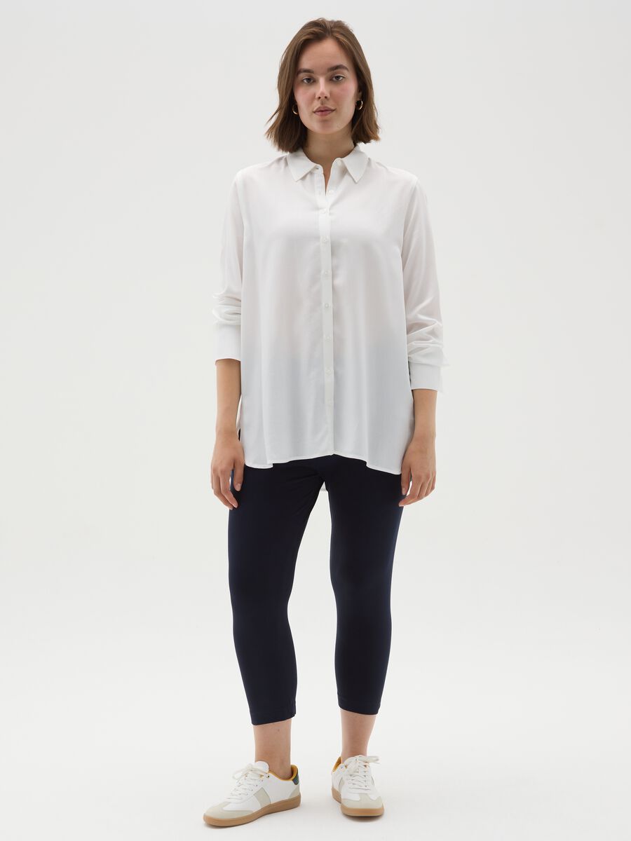 Women's Blue Cotton Skinny Fit Leggings_0