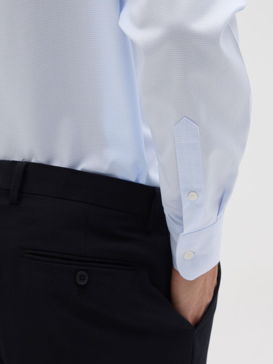 Men's light blue pure cotton regular fit shirt_2