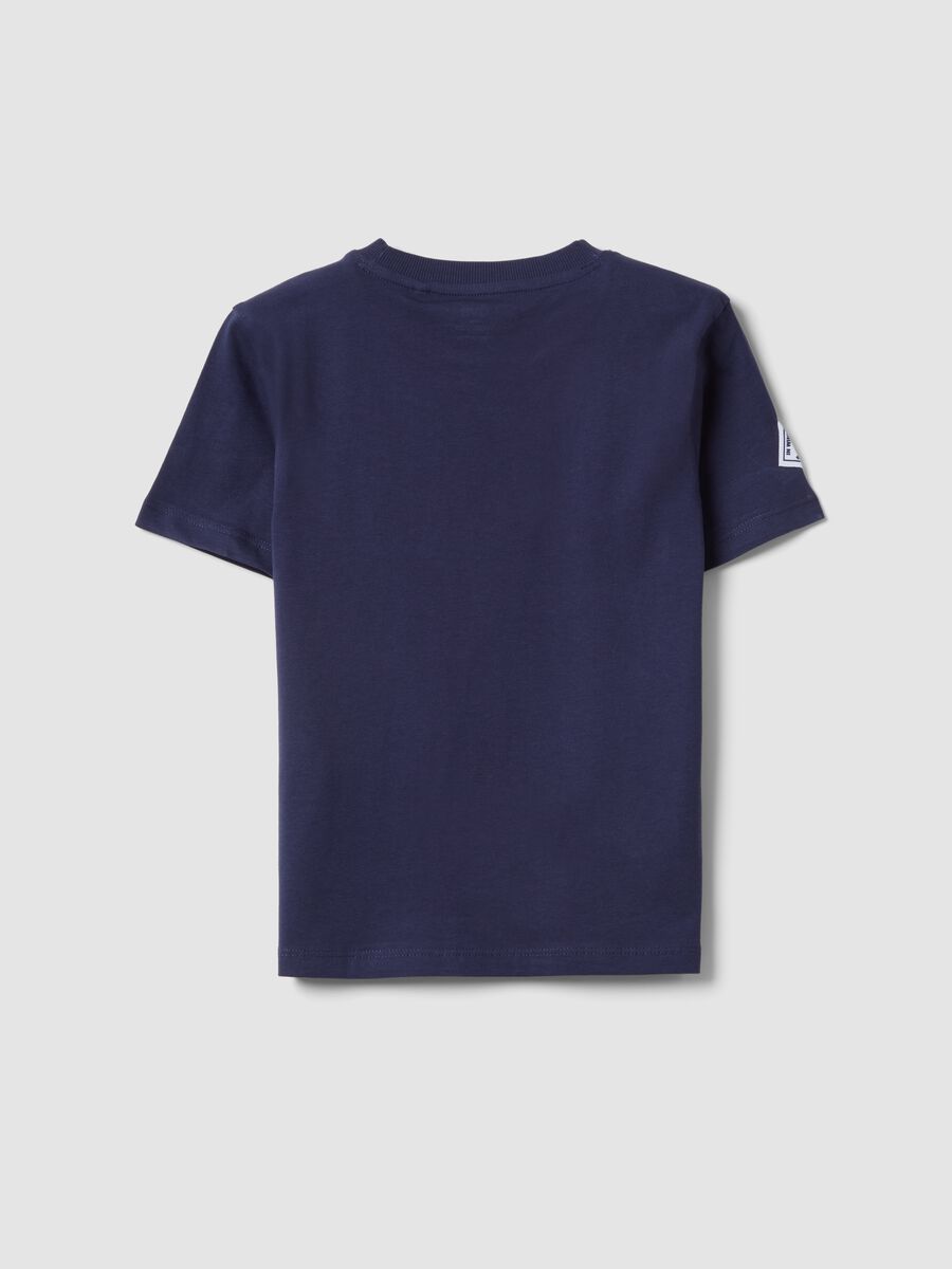 Blue pure cotton boys&rsquo; T-shirt with sailing print_1